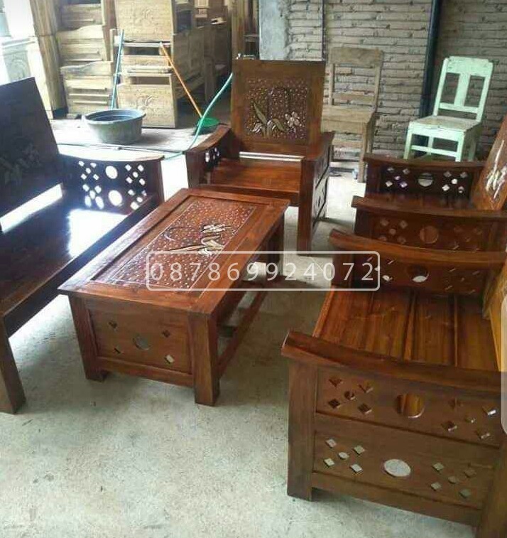 kursi tamu klasik ukir jokowi 2111 seater kayu jati berkualiats Jepara